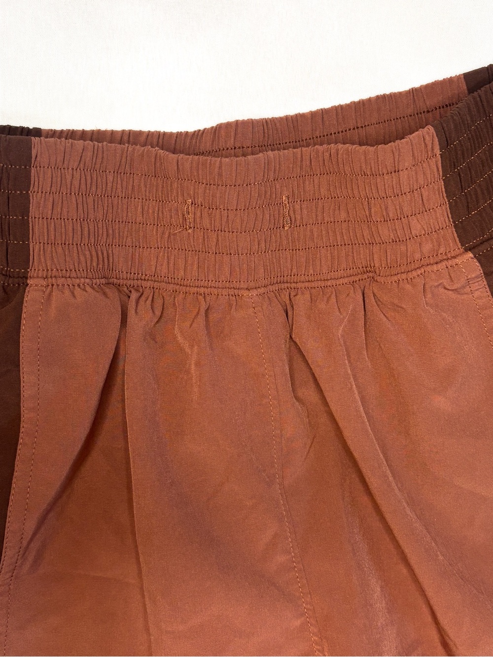 YPB Women’s Two-Tone Rose and Maroon Athletic Shorts with Contrast Panels - Picture 3 of 6